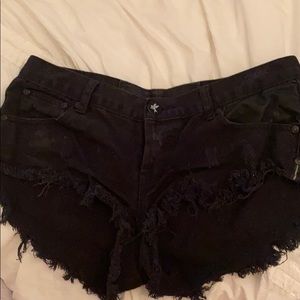 One teaspoon black denim shorts